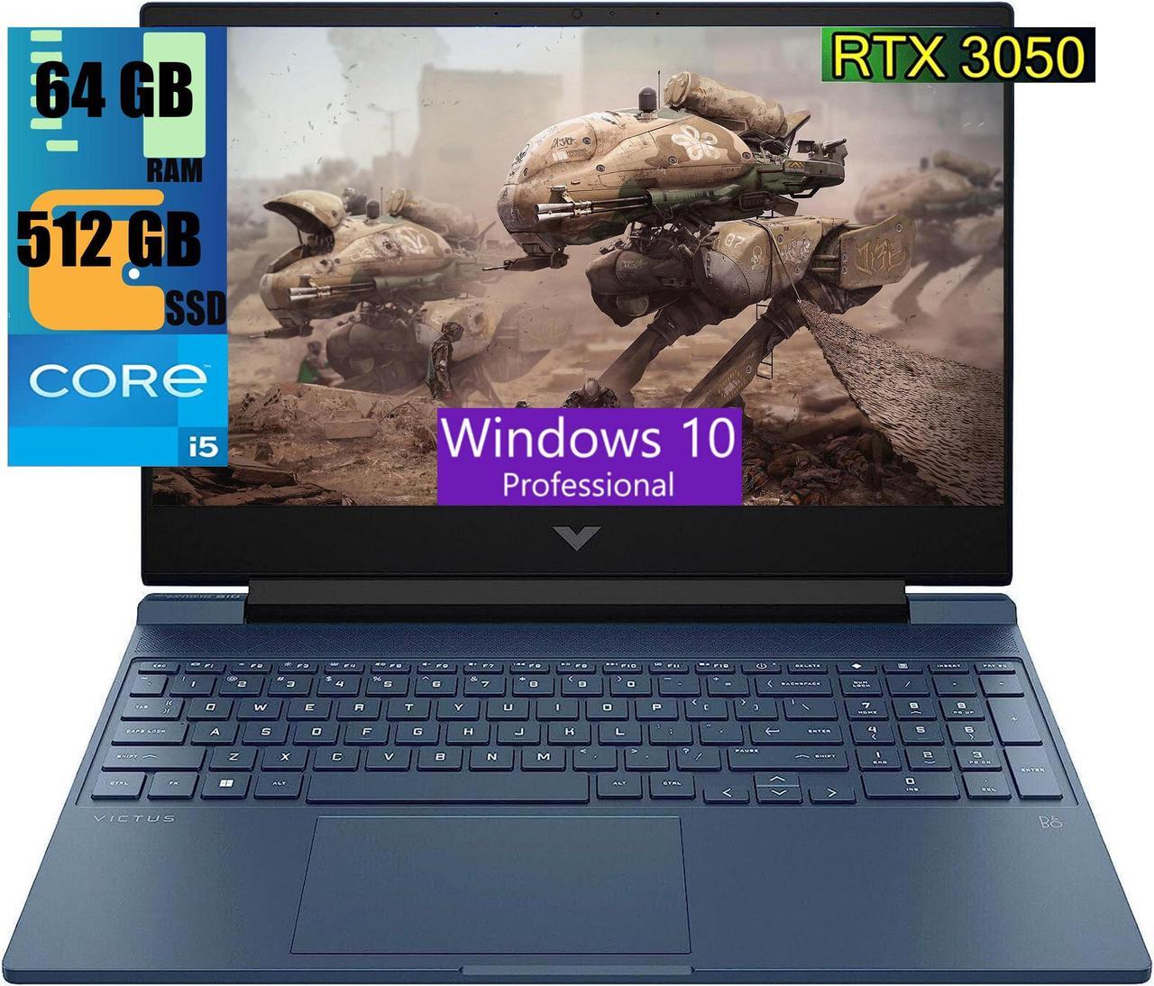 HP Victus 15 Gaming Laptop, 15.6" Full HD 144Hz Display, Intel Core i5-13420H 8-Cores Processor, GeForce RTX 3050 6GB GDDR6 Graphics, 64GB DDR4  512GB PCIe SSD, WIFI 6, Bluetooth 5.2, Windows 10 Pro