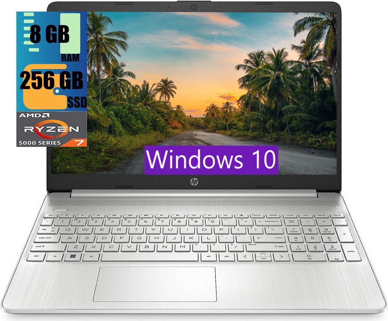 HP 15 Laptop, 15.6 HD Display, AMD Ryzen 7 5700U 8 cores Processor, AMD Radeon Graphics, 8GB DDR4  256GB PCIe SSD, Full-Size Keyboard, Wi-Fi 6 & Bluetooth, Windows 10