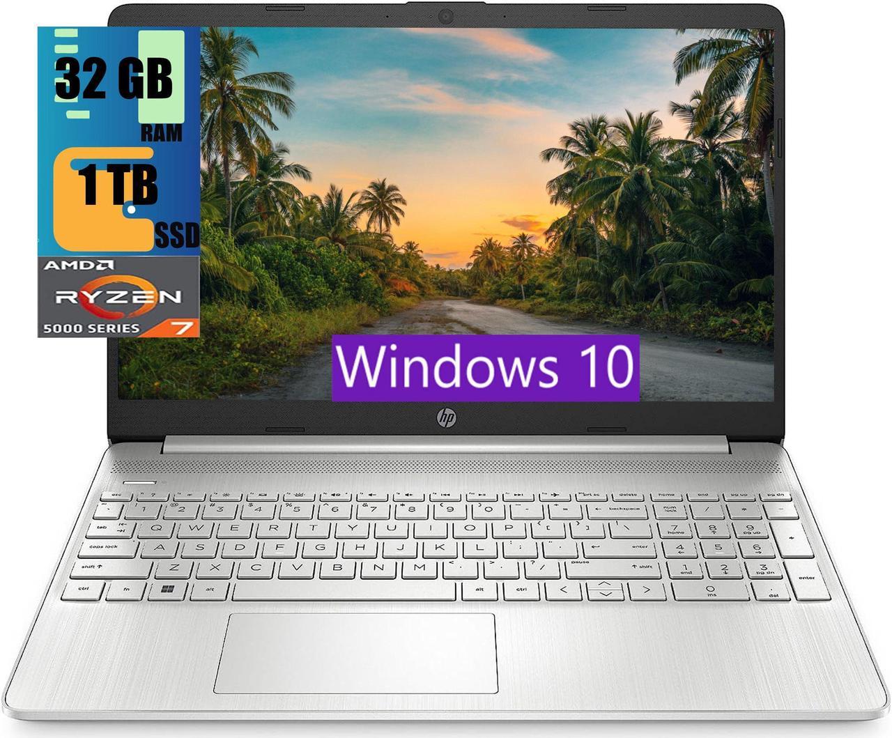 HP 15 Laptop, 15.6 HD Display, AMD Ryzen 7 5700U 8 cores Processor, AMD Radeon Graphics, 32GB DDR4  1TB PCIe SSD, Full-Size Keyboard, Wi-Fi 6 & Bluetooth, Windows 10