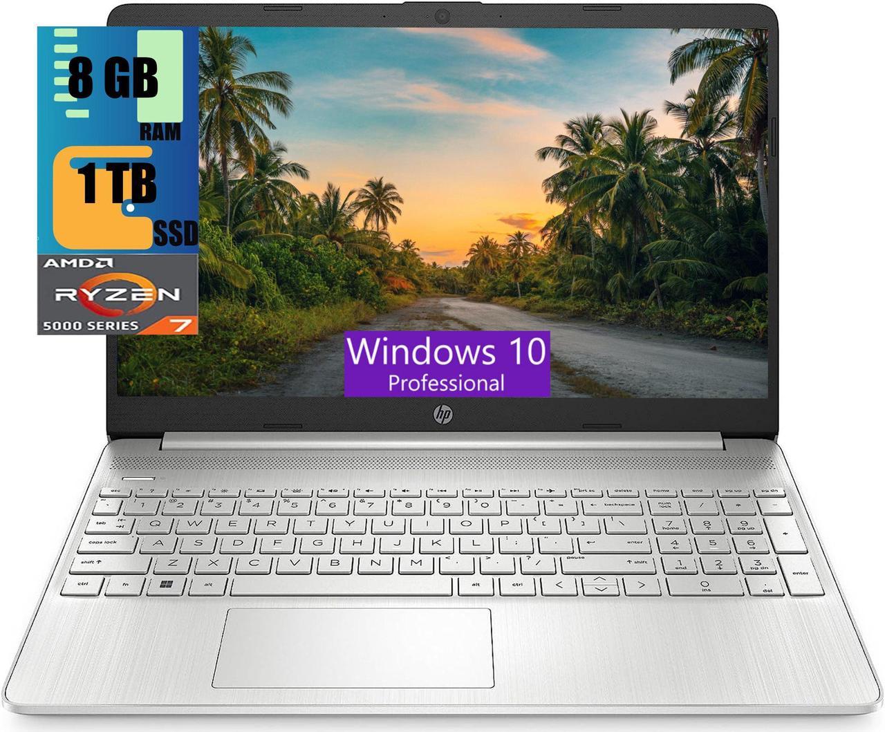 HP 15 Laptop, 15.6 HD Display, AMD Ryzen 7 5700U 8 cores Processor, AMD Radeon Graphics, 8GB DDR4  1TB PCIe SSD,Full-Size Keyboard, Wi-Fi 6 & Bluetooth, Windows 10 Pro