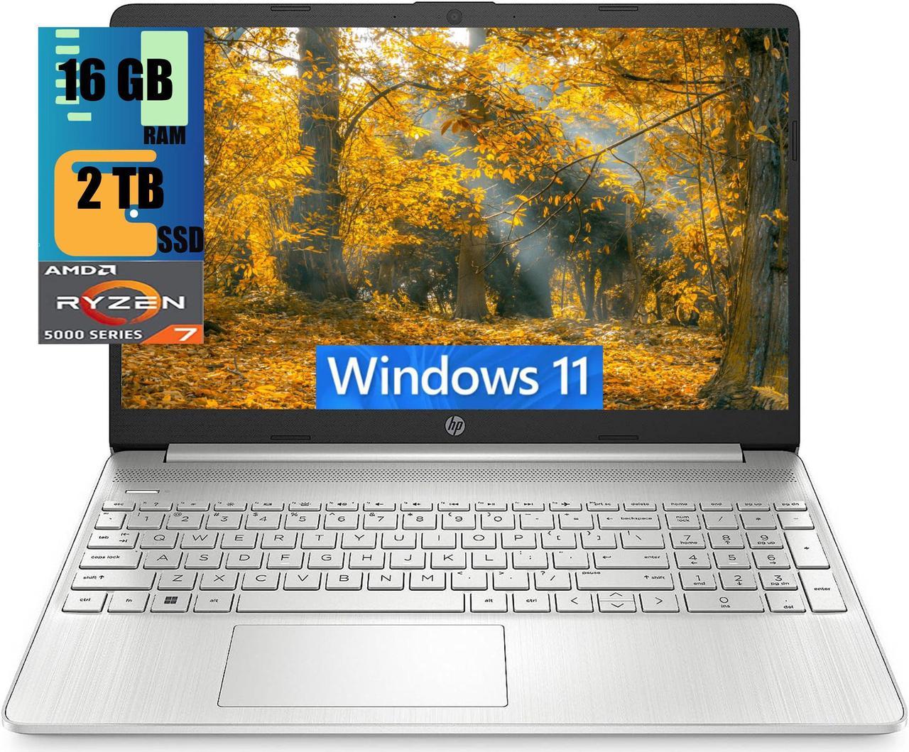 HP 15 Laptop, 15.6 HD Display, AMD Ryzen 7 5700U 8 cores Processor, AMD Radeon Graphics, 16GB DDR4  2TB PCIe SSD, Full-Size Keyboard, Wi-Fi 6 & Bluetooth, Windows 11