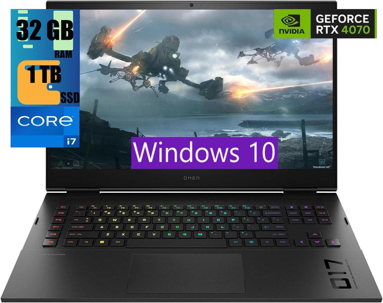 HP OMEN 17 Gaming Laptop, 17.3" QHD 165Hz, Intel core i7-13700HX 16 cores Processor, NVIDIA GeForce RTX 4070 8GB GDDR6 Graphics, 32GB DDR5  1TB PCIe SSD, Wi-Fi 6E, Bluetooth 5.3, Windows 10