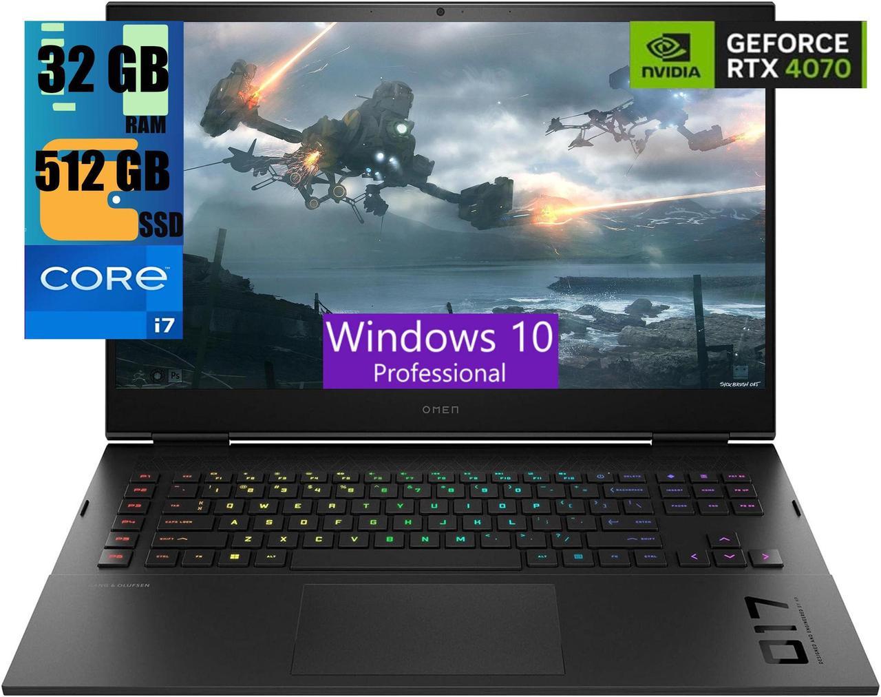 HP OMEN 17 Gaming Laptop, 17.3" QHD 165Hz, Intel core i7-13700HX 16 cores Processor, NVIDIA GeForce RTX 4070 8GB GDDR6 Graphics, 32GB DDR5  512GB PCIe SSD, Wi-Fi 6E, Bluetooth 5.3, Windows 10 Pro