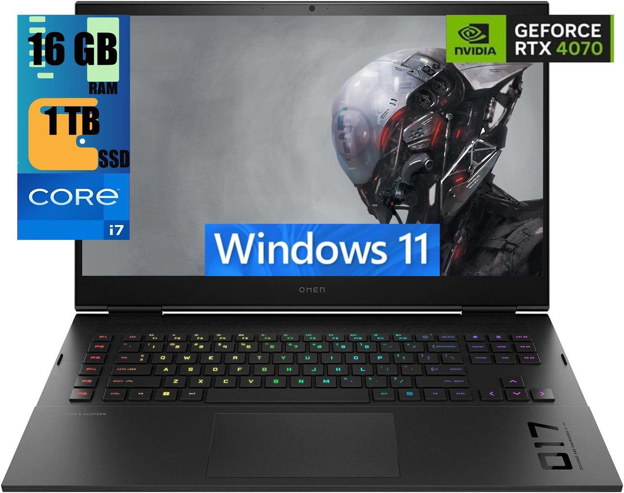 HP OMEN 17 Gaming Laptop, 17.3" QHD 165Hz, Intel core i7-13700HX 16 cores Processor, NVIDIA GeForce RTX 4070 8GB GDDR6 Graphics, 16GB DDR5  1TB PCIe SSD, Wi-Fi 6E, Bluetooth 5.3, Windows 11