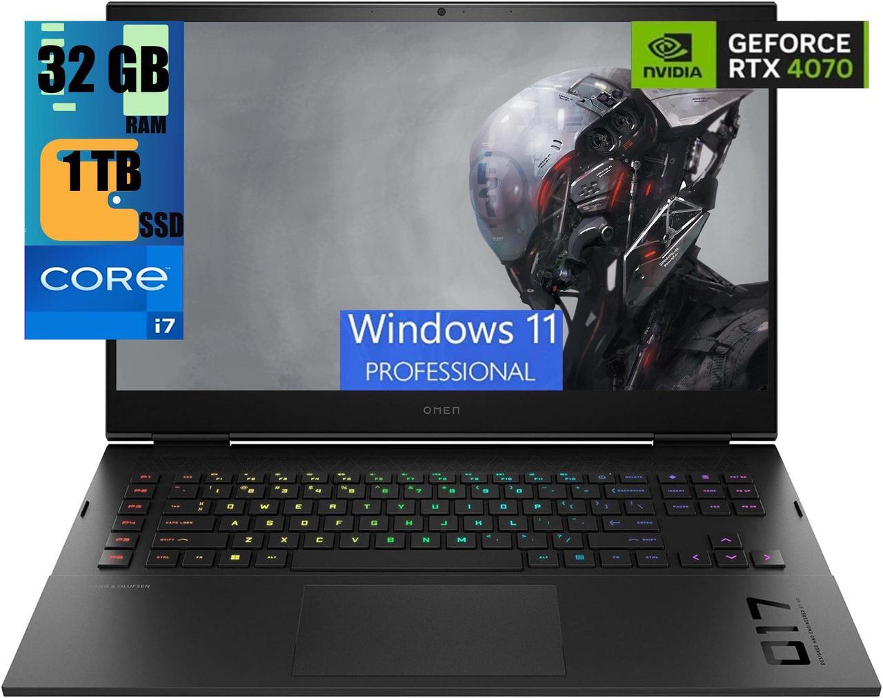 HP OMEN 17 Gaming Laptop, 17.3" QHD 165Hz, Intel core i7-13700HX 16 cores Processor, NVIDIA GeForce RTX 4070 8GB GDDR6 Graphics, 32GB DDR5  1TB PCIe SSD, Wi-Fi 6E, Bluetooth 5.3, Windows 11 Pro