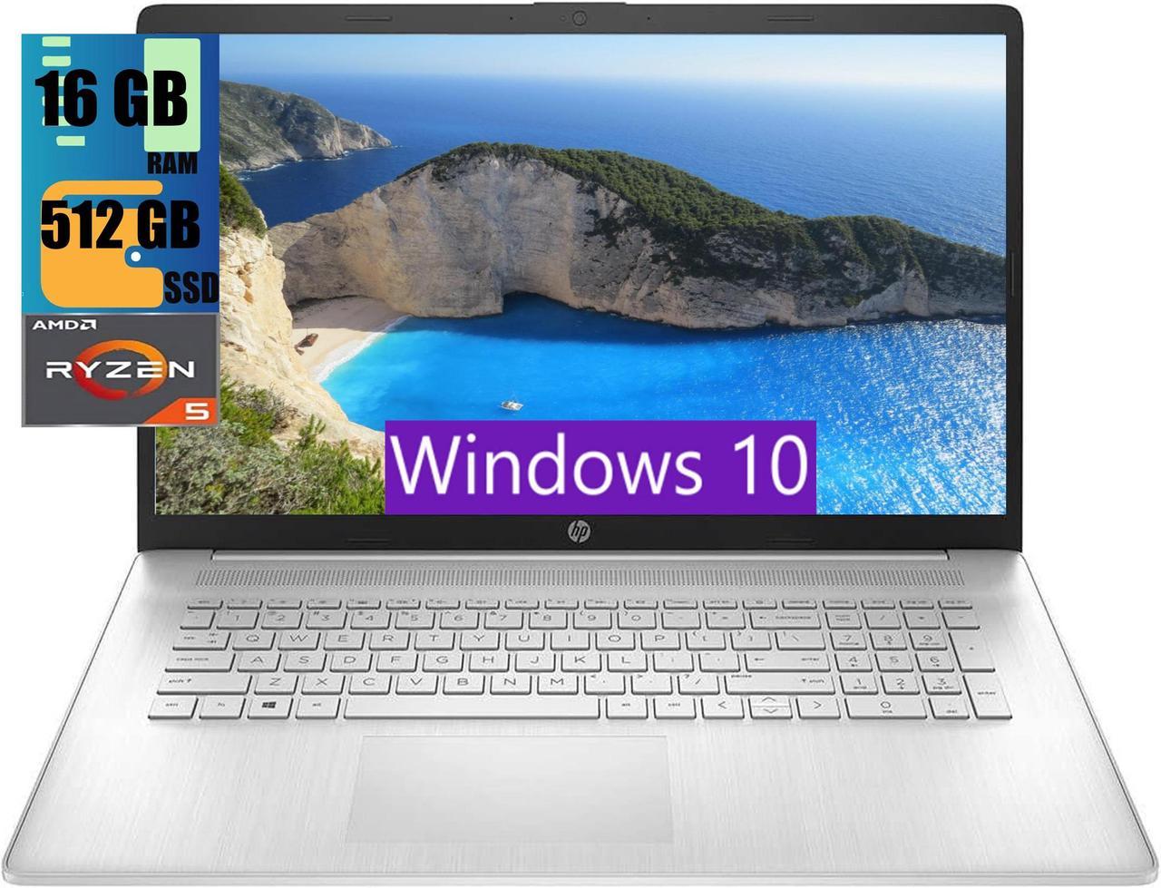 HP 17 Laptop, 17.3" HD+ Touchscreen, AMD Ryzen 5 5500U 6 cores Processor, AMD Radeon Graphics, 16GB DDR4  512GB PCIe SSD, Wi-Fi, Bluetooth 5, Webcam, Windows 10