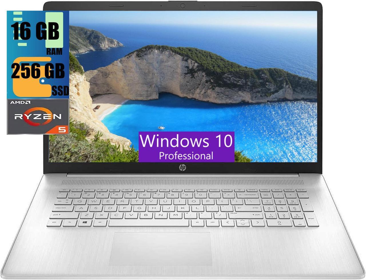 HP 17 Laptop, 17.3" HD+ Touchscreen, AMD Ryzen 5 5500U 6 cores Processor, AMD Radeon Graphics, 16GB DDR4  256GB PCIe SSD, Wi-Fi, Bluetooth 5, Webcam, Windows 10 Pro