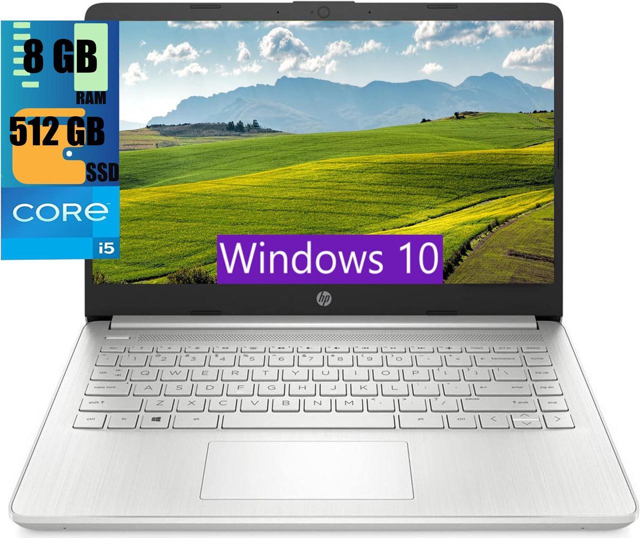 HP 14 Laptop, 14" Full HD Display, Intel Core i5-1135G7 4 Cores Processor, Intel Iris Xe Graphics, 8GB DDR4  512GB PCIe SSD, Webcam, SD Media Card Reader, Windows 10