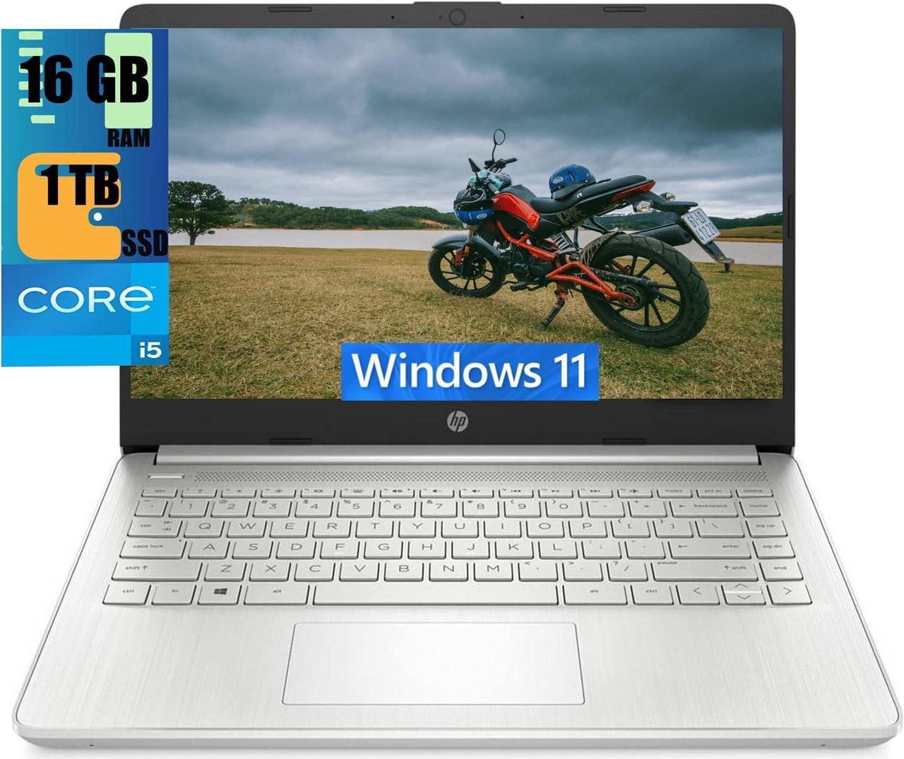 HP 14 Laptop, 14" Full HD Display, Intel Core i5-1135G7 4 Cores Processor, Intel Iris Xe Graphics, 16GB DDR4  1TB PCIe SSD, Webcam, SD Media Card Reader, Windows 11