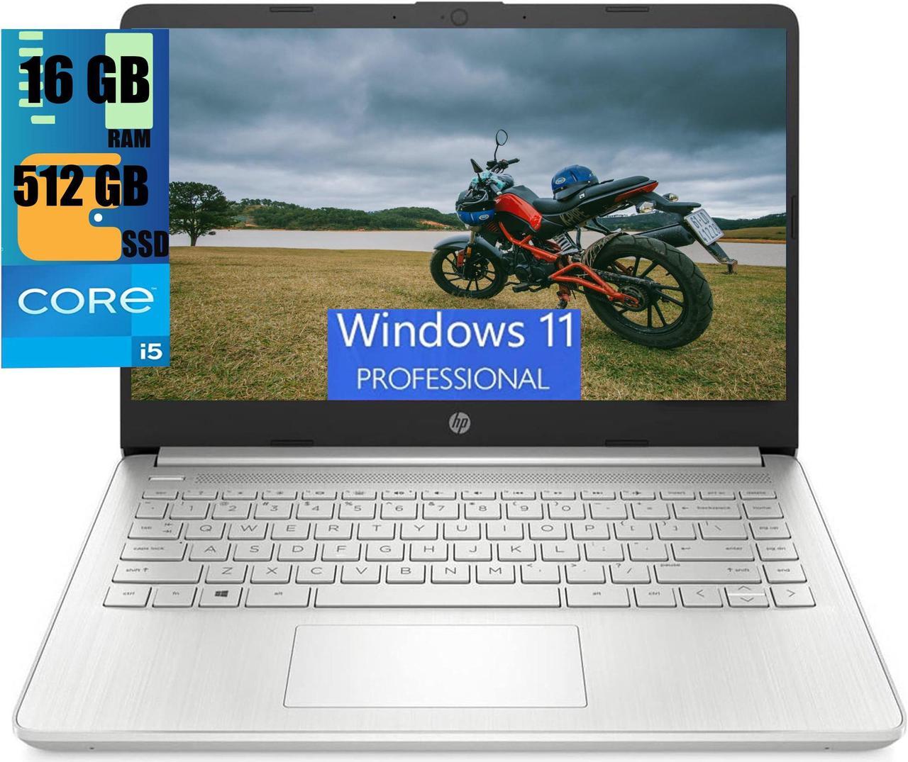 HP 14 Laptop, 14" Full HD Display, Intel Core i5-1135G7 4 Cores Processor, Intel Iris Xe Graphics, 16GB DDR4  512GB PCIe SSD, Webcam, SD Media Card Reader, Windows 11 Pro