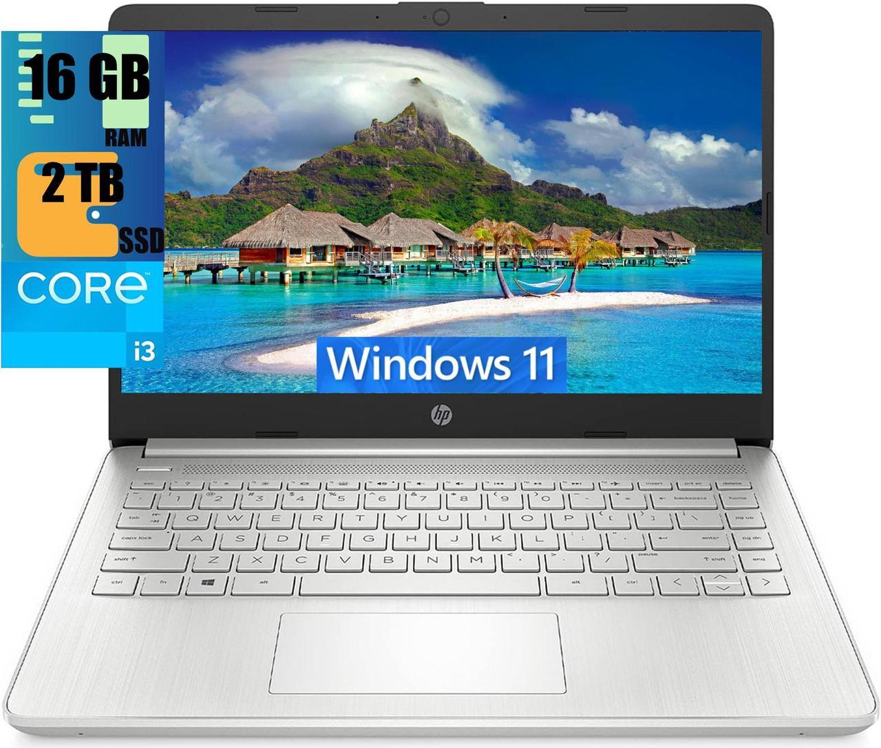 HP Pavilion 14 Laptop, 14" FHD (1920 x 1080) Display, Intel Core i3-1125G4 4 cores Processor, Intel UHD Graphics, 16GB DDR4  2TB PCIe SSD, Webcam, HDMI, WiFi, Bluetooth, Windows 11