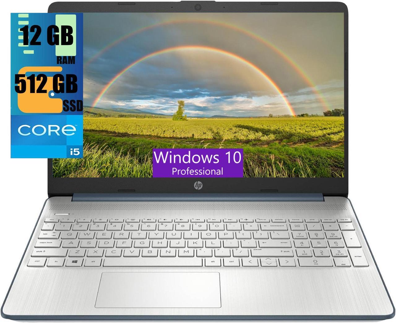 HP 15 Laptop, 15.6" HD Display, Intel Core i3-1115G4 2 Cores Processor, Intel UHD Graphics, 12GB DDR4  512GB PCIe SSD, Wi-Fi, SD Card Reader, HDMI, Webcam, Windows 10 Pro