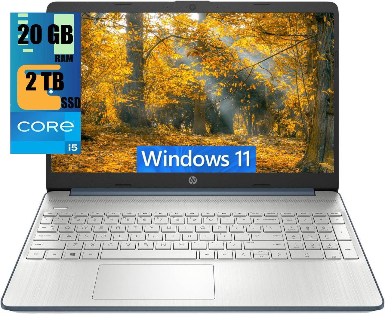 HP 15 Laptop, 15.6" HD Display, Intel Core i3-1115G4 2 Cores Processor, Intel UHD Graphics, 20GB DDR4  2TB PCIe SSD, Wi-Fi, SD Card Reader, HDMI, Webcam, Windows 11