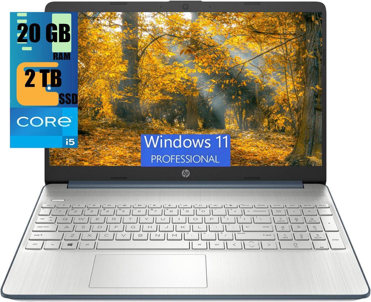 HP 15 Laptop, 15.6" HD Display, Intel Core i3-1115G4 2 Cores Processor, Intel UHD Graphics, 20GB DDR4  2TB PCIe SSD, Wi-Fi, SD Card Reader, HDMI, Webcam, Windows 11 Pro