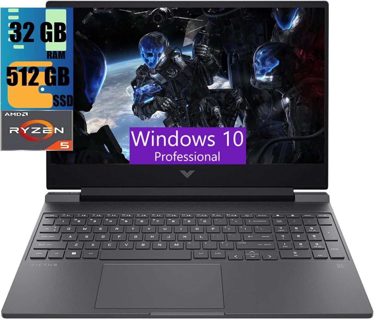 HP Victus 15 Gaming Laptop, 15.6" FHD 144Hz Display, AMD Ryzen 5 7535HS 6 cores Processor, NVIDIA GeForce RTX 2050 4GB GDDR6, 32GB DDR5  512GB PCIe SSD, Backlit Keyboard, Windows 10 Pro