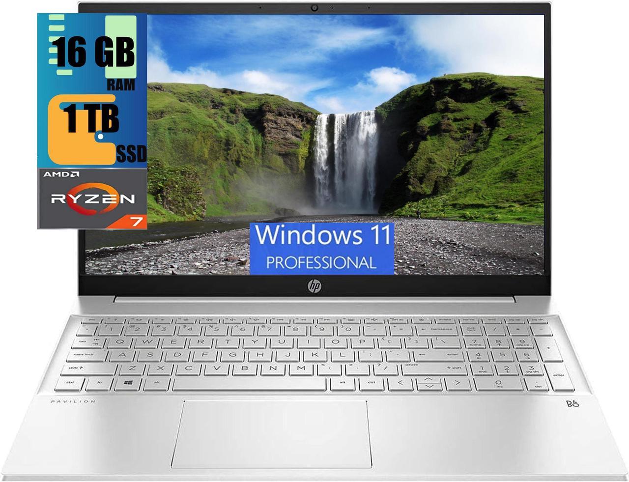 HP Pavilion 15 Laptop, 15.6" FHD Touchscreen, AMD Ryzen 7 5700U(8 Cores, Up to 4.3GHz) Processor, AMD Radeon Graphics, 16GB DDR4  1TB PCIe SSD, Backlit KB, Fingerprint Reader, Windows 11 Pro