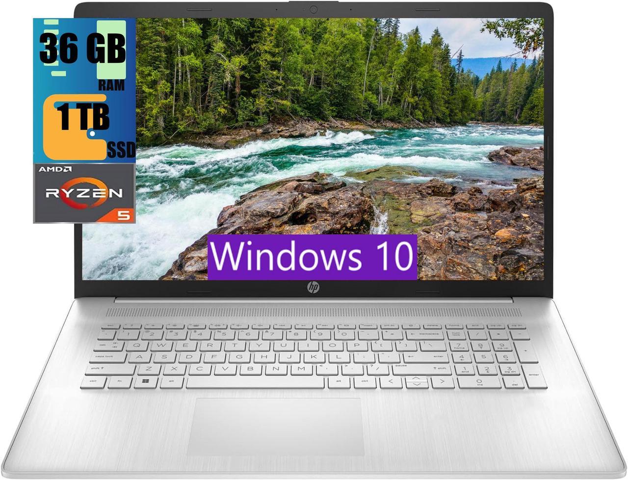 HP 17 Laptop, 17.3" HD Touchscreen, AMD Ryzen 5 5625U 6 Cores Processor, AMD Radeon Graphics, 36GB DDR4  1TB PCIe SSD, 802.11AC WiFi, Bluetooth 5.0, Webcam, Windows 10