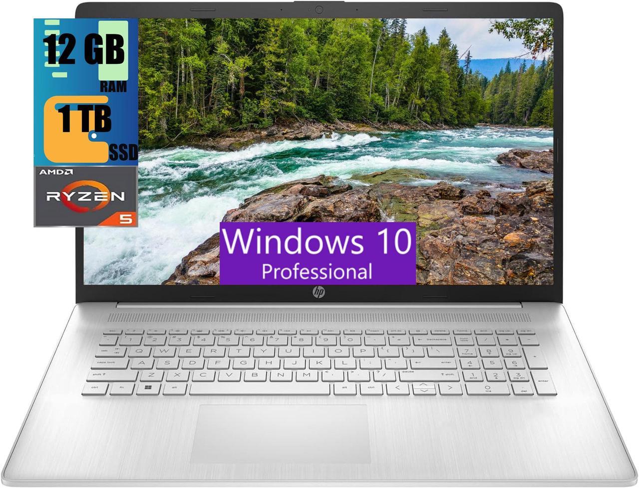 HP 17 Laptop, 17.3" HD Touchscreen, AMD Ryzen 5 5625U 6 Cores Processor, AMD Radeon Graphics, 12GB DDR4  1TB PCIe SSD, 802.11AC WiFi, Bluetooth 5.0, Webcam, Windows 10 Pro