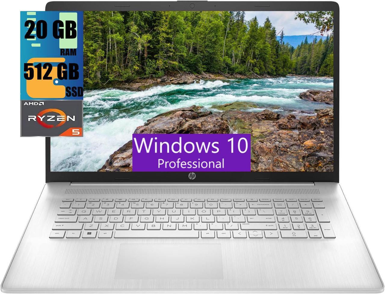 HP 17 Laptop, 17.3" HD Touchscreen, AMD Ryzen 5 5625U 6 Cores Processor, AMD Radeon Graphics, 20GB DDR4  512GB PCIe SSD, 802.11AC WiFi, Bluetooth 5.0, Webcam, Windows 10 Pro