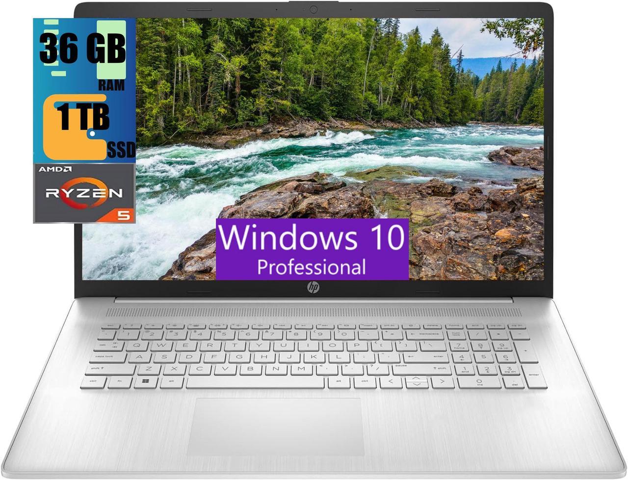 HP 17 Laptop, 17.3" HD Touchscreen, AMD Ryzen 5 5625U 6 Cores Processor, AMD Radeon Graphics, 36GB DDR4  1TB PCIe SSD, 802.11AC WiFi, Bluetooth 5.0, Webcam, Windows 10 Pro