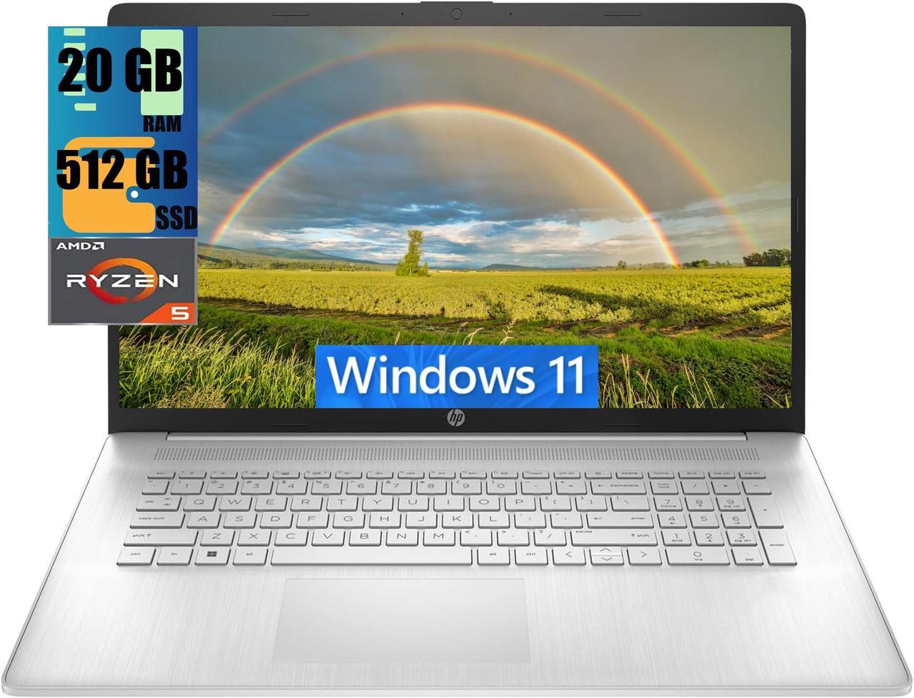 HP 17 Laptop, 17.3" HD Touchscreen, AMD Ryzen 5 5625U 6 Cores Processor, AMD Radeon Graphics, 20GB DDR4  512GB PCIe SSD, 802.11AC WiFi, Bluetooth 5.0, Webcam, Windows 11