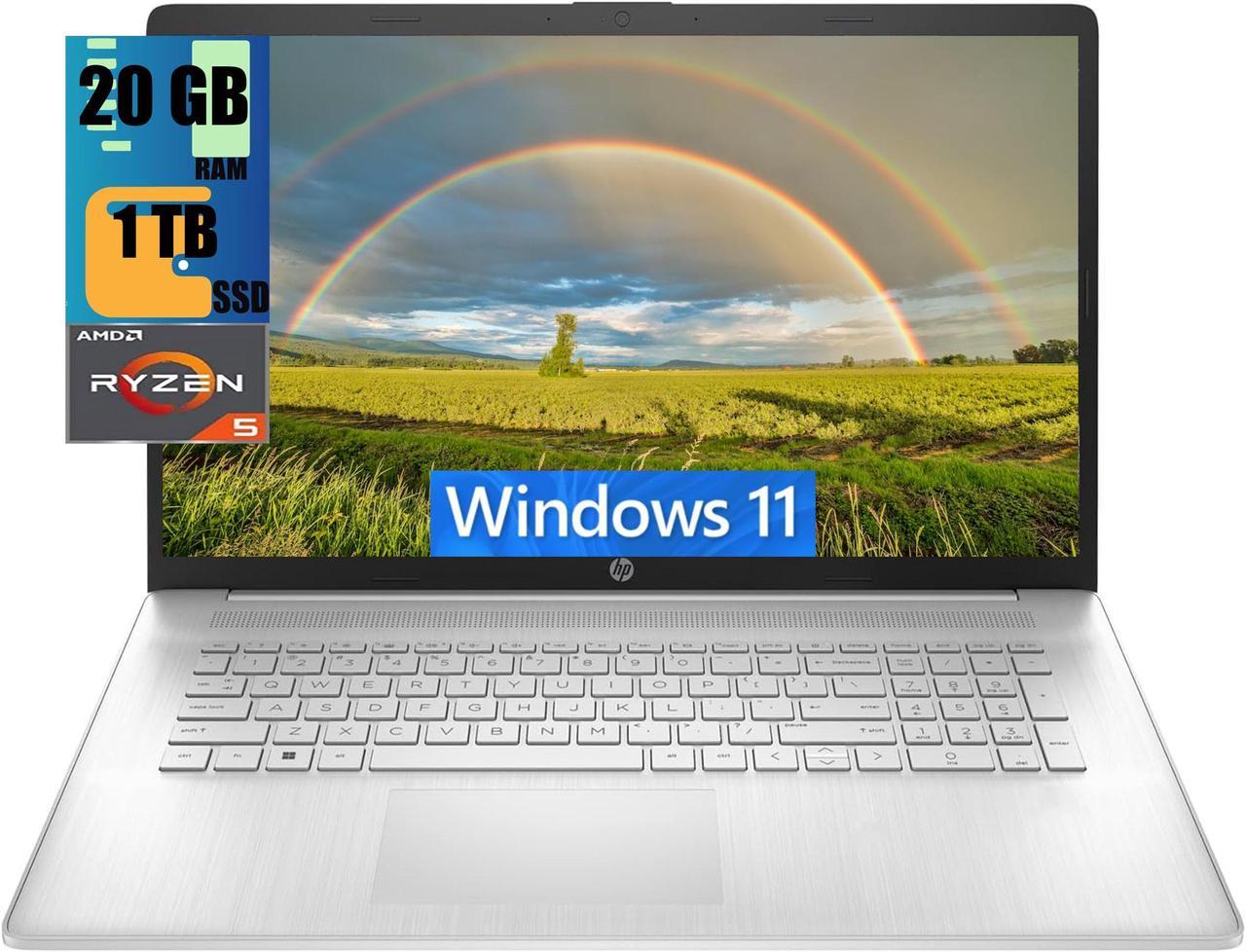 HP 17 Laptop, 17.3" HD Touchscreen, AMD Ryzen 5 5625U 6 Cores Processor, AMD Radeon Graphics, 20GB DDR4  1TB PCIe SSD, 802.11AC WiFi, Bluetooth 5.0, Webcam, Windows 11