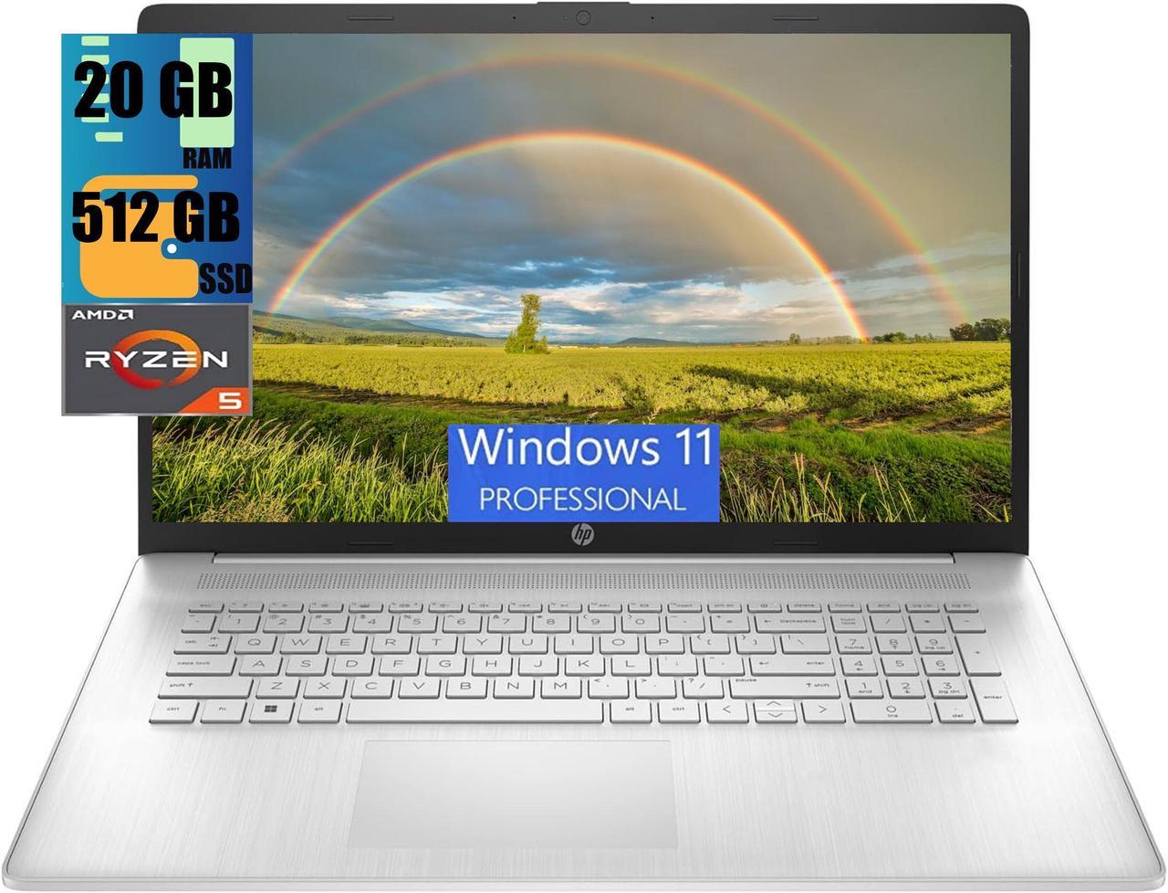 HP 17 Laptop, 17.3" HD Touchscreen, AMD Ryzen 5 5625U 6 Cores Processor, AMD Radeon Graphics, 20GB DDR4  512GB PCIe SSD, 802.11AC WiFi, Bluetooth 5.0, Webcam, Windows 11 Pro