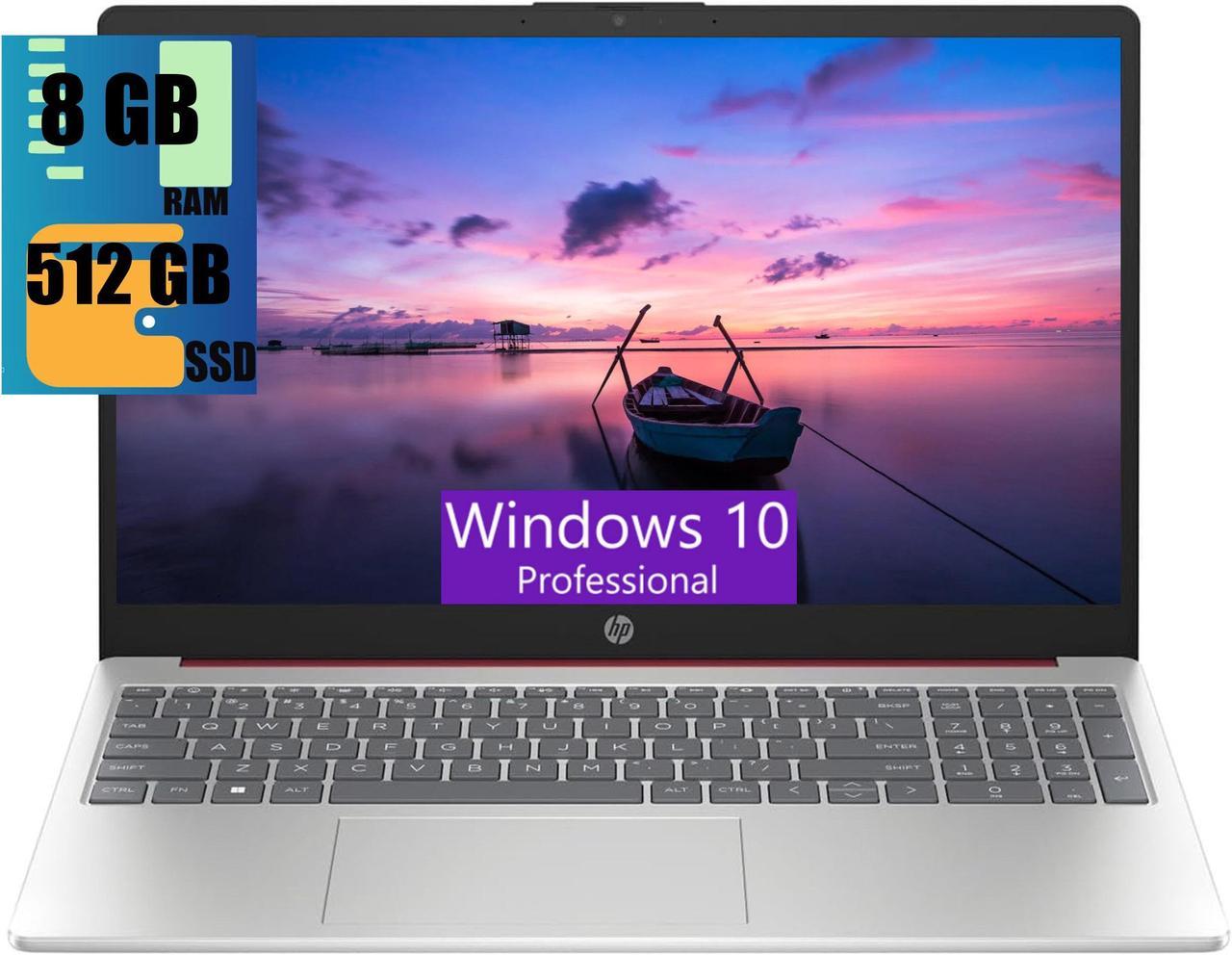 HP 15 Laptop, 15.6" HD Display, Intel Pentium N200 Quad-Core Processor, Intel UHD Graphics, 8GB DDR4  512GB PCIe SSD, WiFi, Webcam, Fast Charge, HDMI, Windows 10 Pro