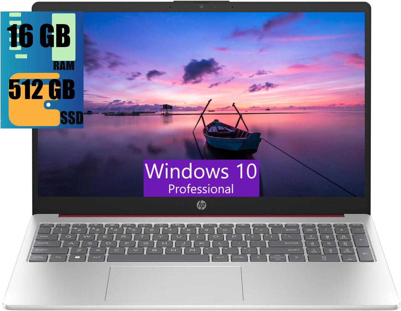 HP 15 Laptop, 15.6" HD Display, Intel Pentium N200 Quad-Core Processor, Intel UHD Graphics, 16GB DDR4  512GB PCIe SSD, WiFi, Webcam, Fast Charge, HDMI, Windows 10 Pro