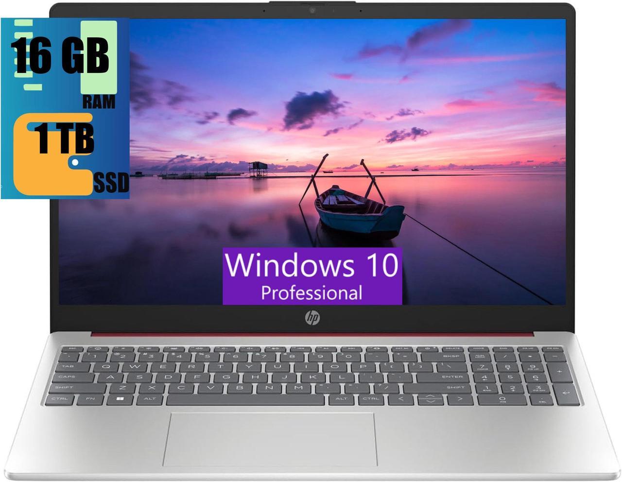 HP 15 Laptop, 15.6" HD Display, Intel Pentium N200 Quad-Core Processor, Intel UHD Graphics, 16GB DDR4  1TB PCIe SSD, WiFi, Webcam, Fast Charge, HDMI, Windows 10 Pro