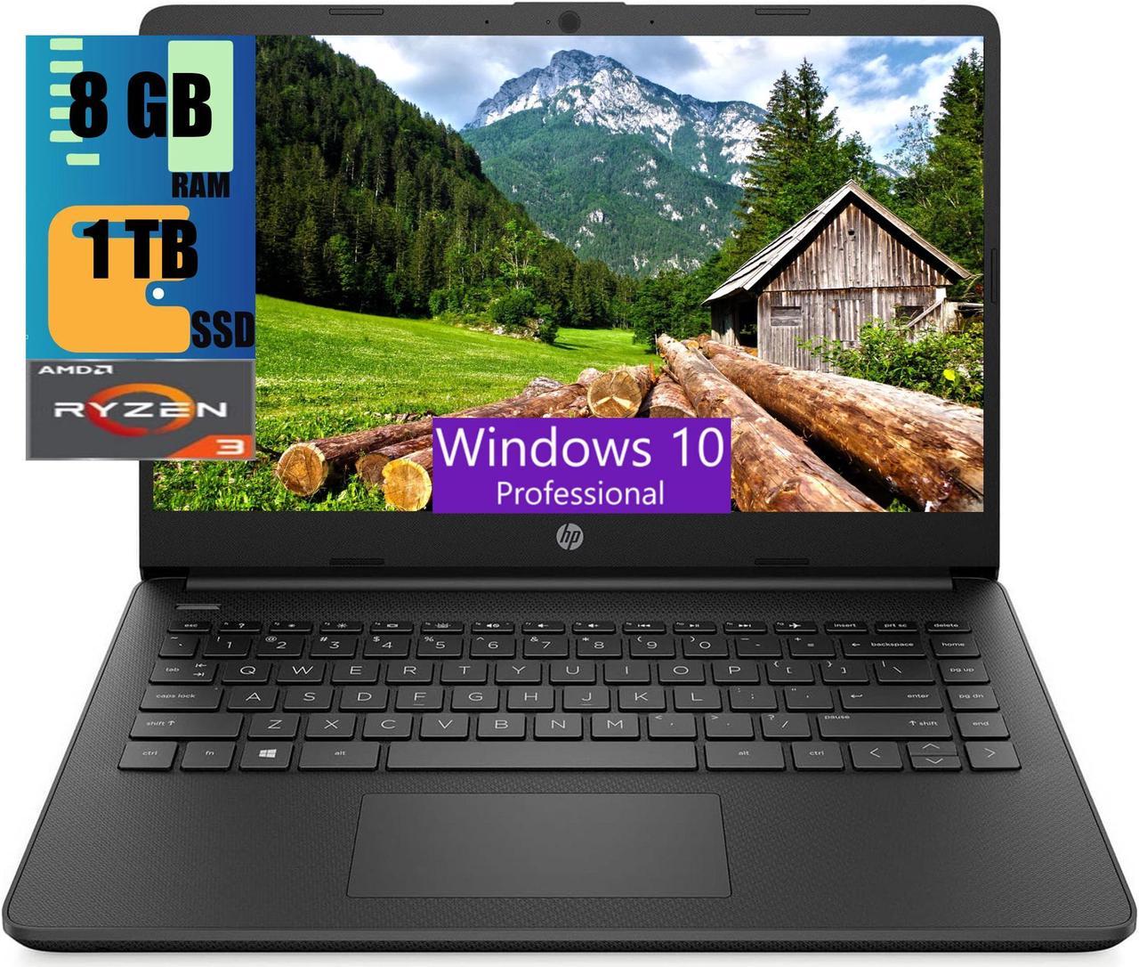 HP 14 Laptop, 14" HD Touchscreen, AMD Ryzen 3 5300U 4 Cores Processor, AMD Radeon Graphics, 8GB DDR4  1TB PCIe SSD,Wi-Fi, Bluetooth, HDMI, Webcam, Windows 10 Pro