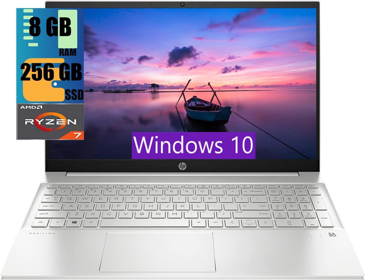 HP Pavilion 15 Laptop, 15.6" FHD (1920 x 1080) Touchscreen, AMD Ryzen 7-5825U 8 cores, AMD Radeon Graphics, 8GB DDR4  256GB PCIe SSD, Backlit Keyboard, Wi-Fi 6, Bluetooth® 5.2, Windows 10