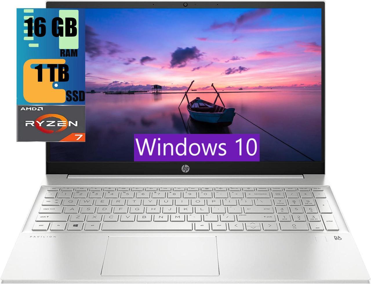 HP Pavilion 15 Laptop, 15.6" FHD (1920 x 1080) Touchscreen, AMD Ryzen 7-5825U 8 cores, AMD Radeon Graphics,16GB DDR4  1TB PCIe SSD, Backlit Keyboard, Wi-Fi 6, Bluetooth® 5.2, Windows 10