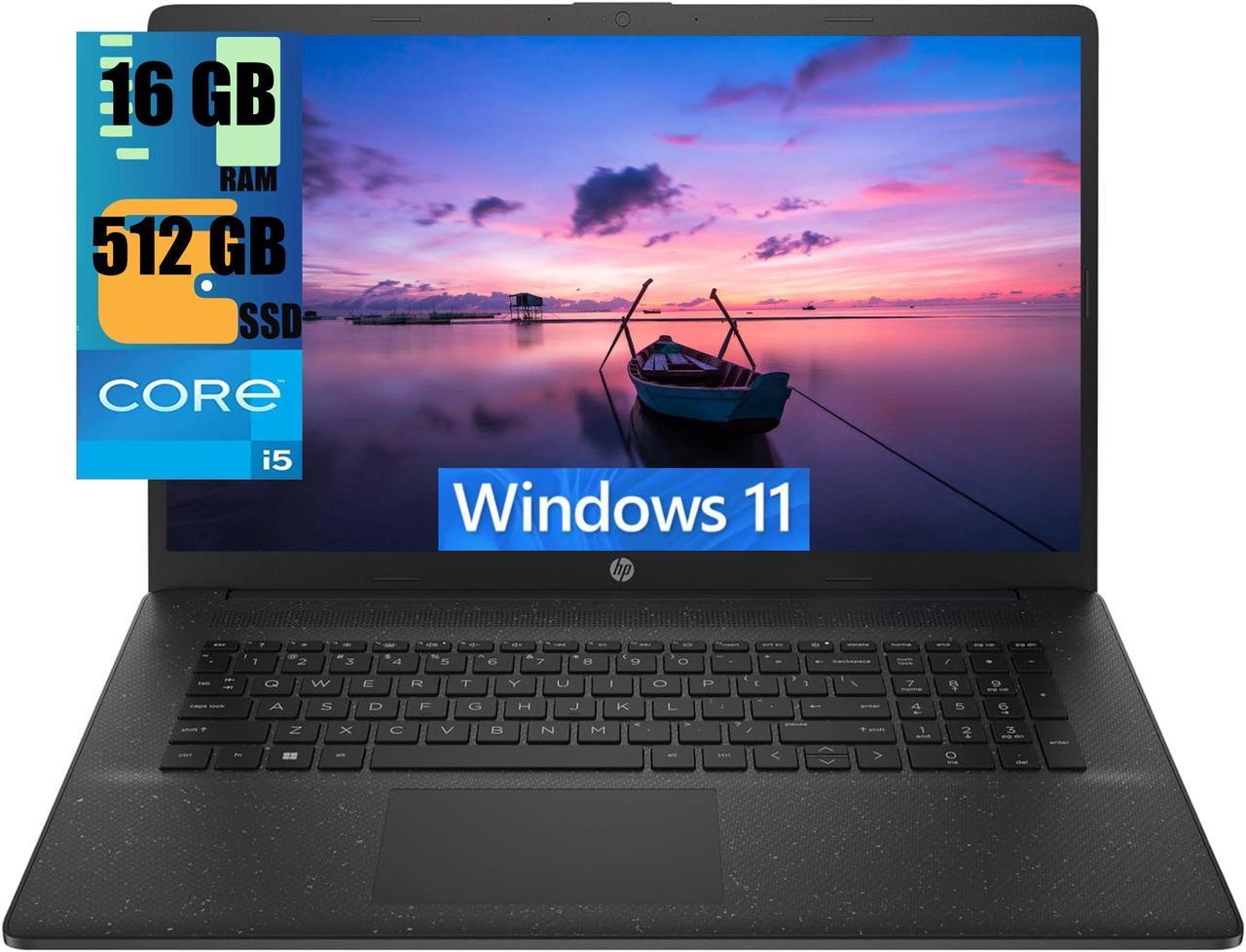 HP 17 Laptop, 17.3" HD+ (1600 x 900) Display, Intel Core i5-1235U 10-core Processor, Intel Iris Xe Graphics, 16GB DDR4  512GB PCIe SSD, WiFi6, Bluetooth5, Windows 11