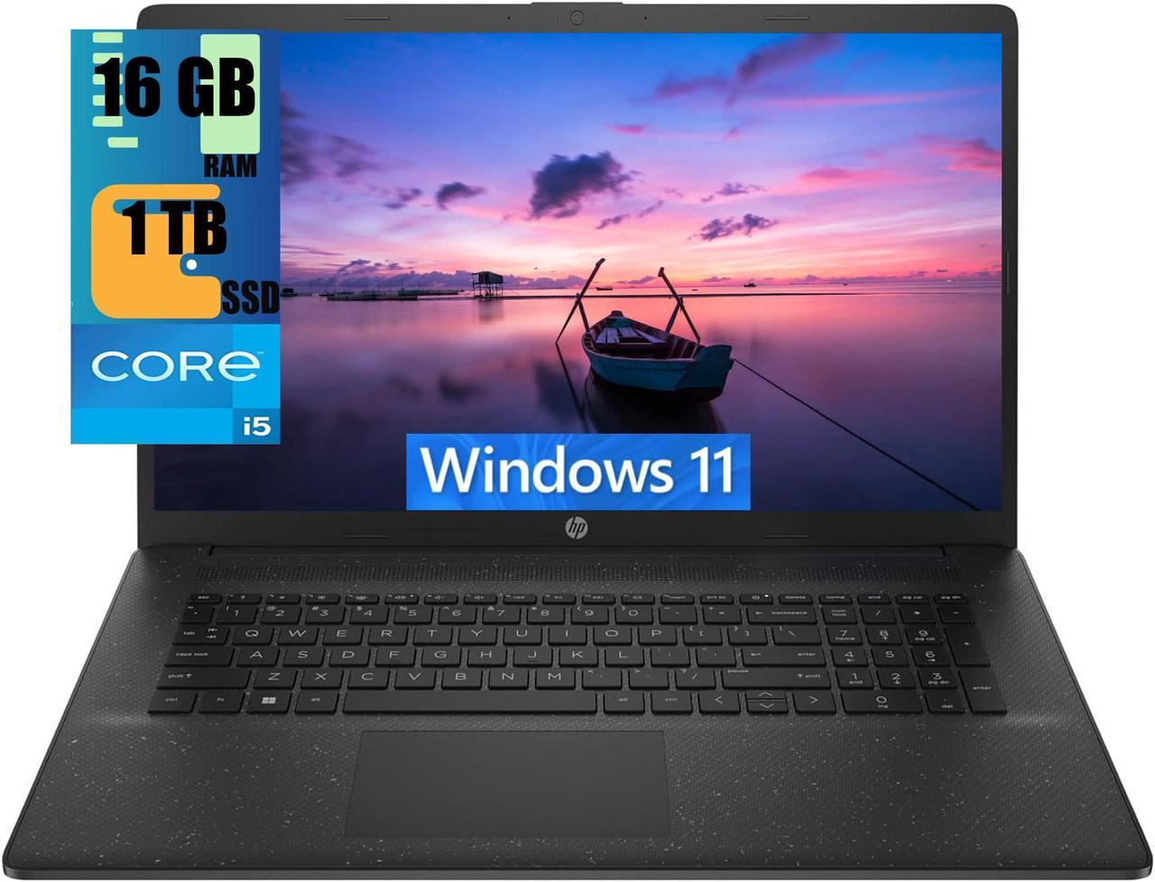 HP 17 Laptop, 17.3" HD+ (1600 x 900) Display, Intel Core i5-1235U 10-core Processor, Intel Iris Xe Graphics, 16GB DDR4  1TB PCIe SSD, WiFi6, Bluetooth5, Windows 11