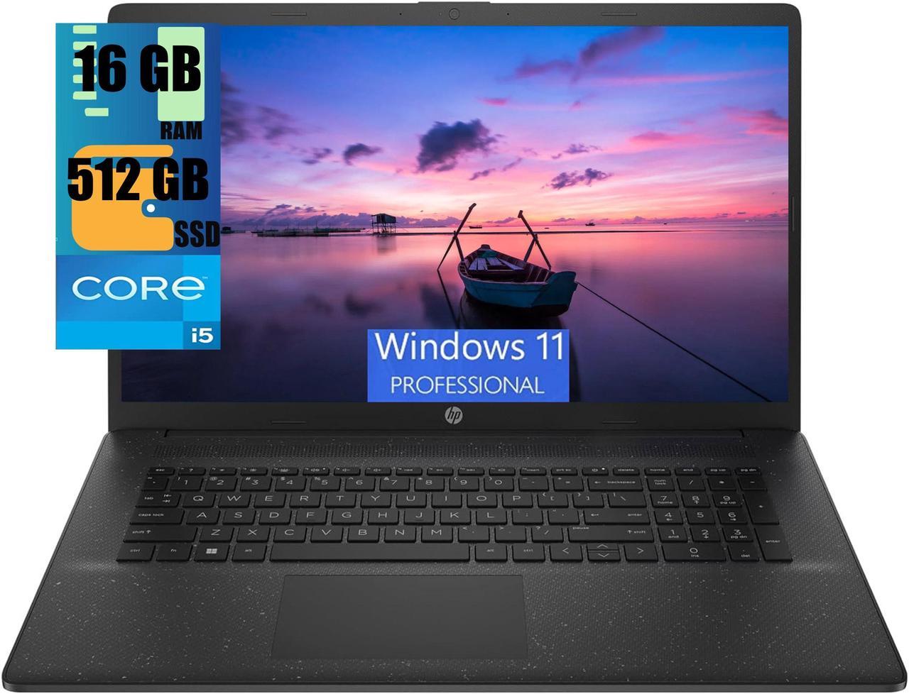 HP 17 Laptop, 17.3" HD+ (1600 x 900) Display, Intel Core i5-1235U 10-core Processor, Intel Iris Xe Graphics, 16GB DDR4  512GB PCIe SSD, WiFi6, Bluetooth5, Windows 11 Pro