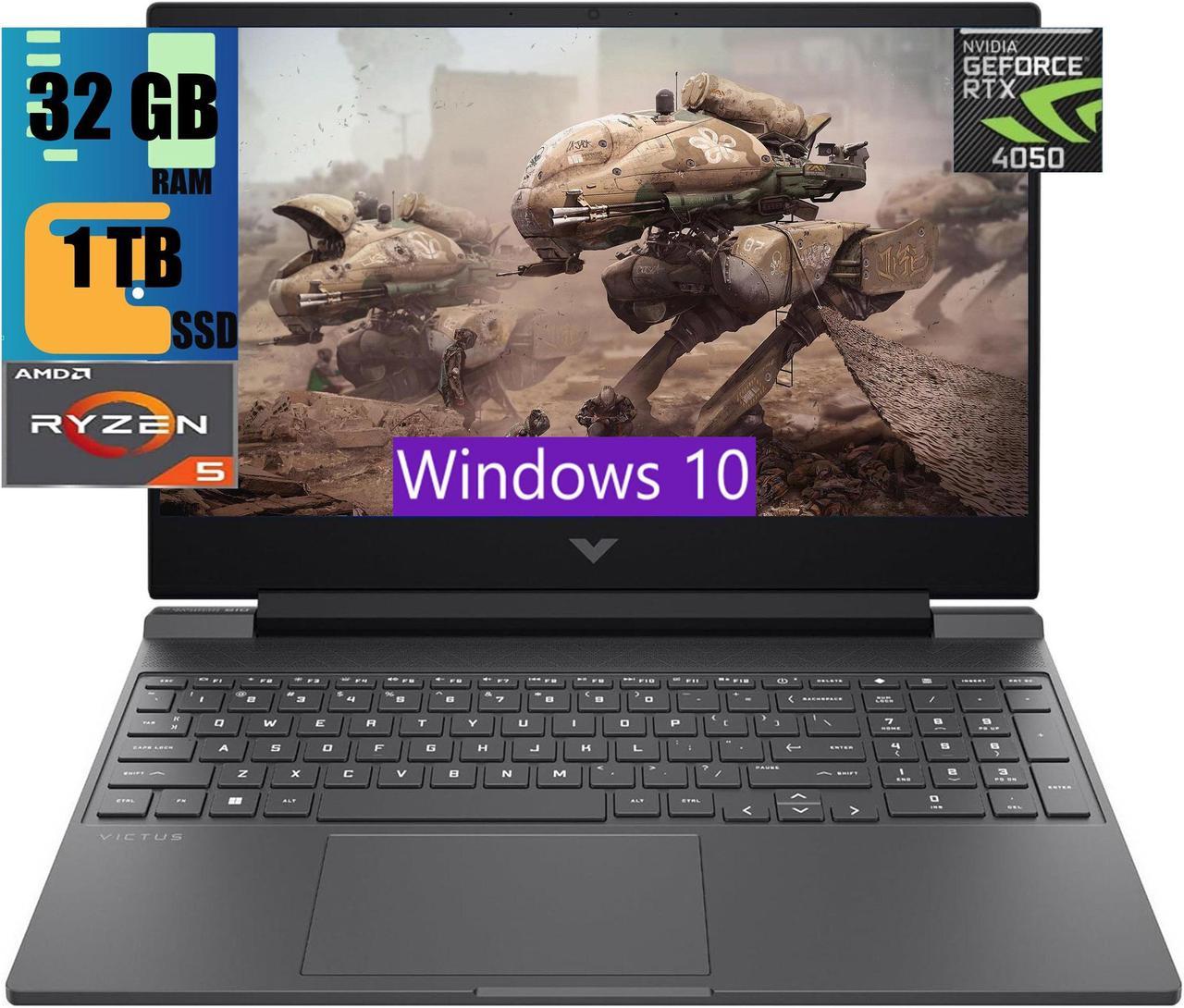 HP Victus 15 Gaming Laptop, 15.6" FHD 144Hz Display, AMD Ryzen 5 8645HS 6-core Processor, NVIDIA GeForce RTX 4050 6 GB GDDR6, 32GB DDR5  1TB PCIe SSD, Backlit Keyboard, Windows 10