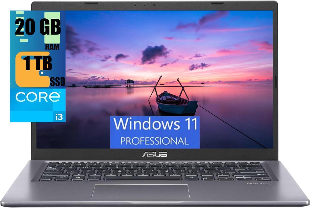 Main image of ASUS VivoBook 14 Laptop, 14" FHD (1920 x 1080) Display, Intel Core i3-1115G4 2 Cores Processor, Intel UHD graphics, 20GB DDR4  1TB PCIe SSD, Backlit Keyboard, HDMI, WiFi, Webcam, Windows 11 Pro