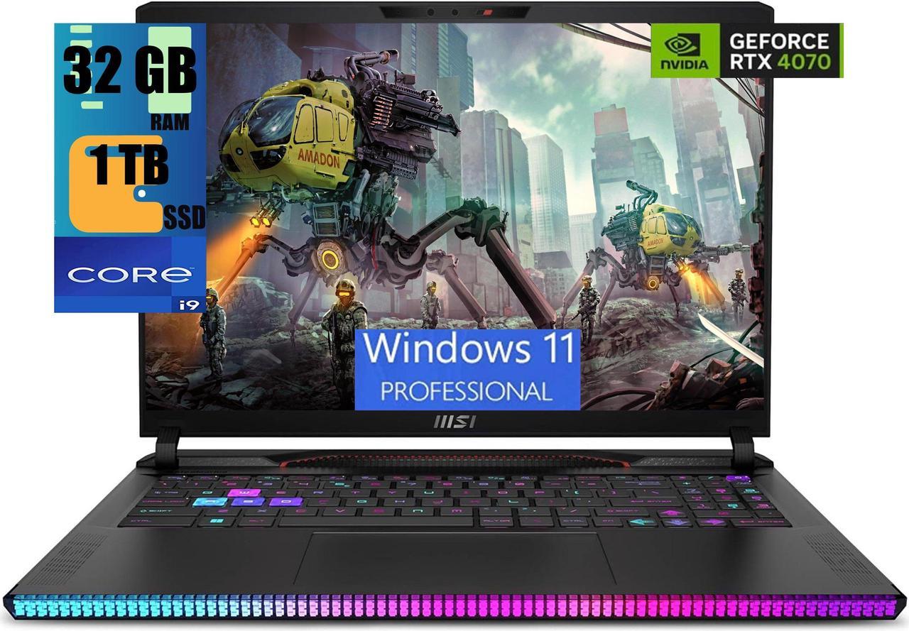 MSI Raider GE68HX 16 Gaming Laptop, 16" FHD+ IPS 144Hz Display, Intel 24-core i9-14900HX Processor, NVIDIA GeForce RTX 4070 8GB Graphic, 32GB DDR5  1TB PCIe SSD, RGB Backlit, Windows 11 Pro