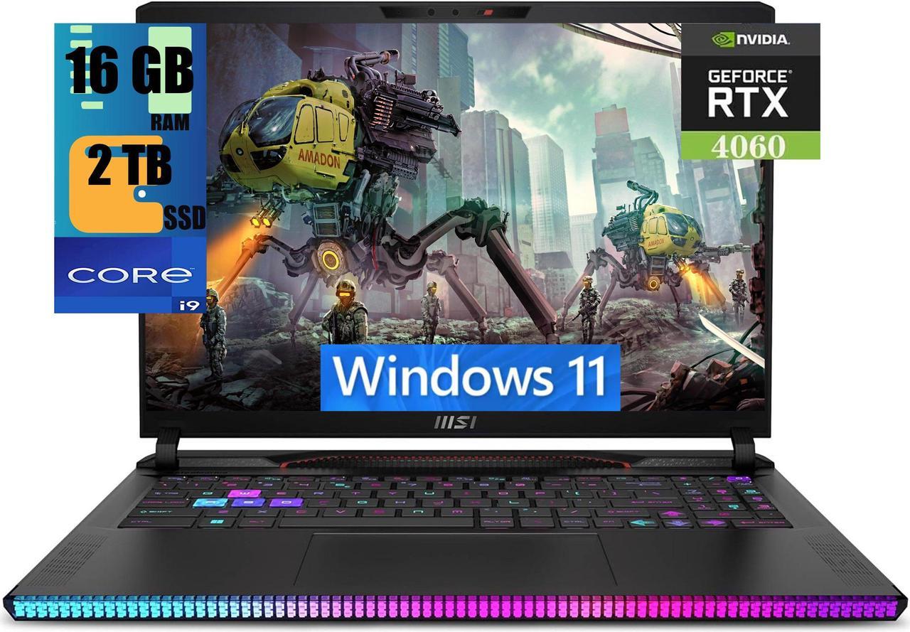 MSI Raider GE68HX 16 Gaming Laptop, 16" FHD+ 144Hz Display, Intel Core i9-13950HX 24-Core Processor, NVIDIA GeForce RTX 4060 8GB GDDR6 Graphics, 16GB DDR5  2TB PCIe SSD, RGB Backlit, Windows 11