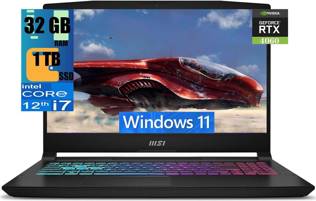 MSI Katana 15 Gaming Laptop, 15.6" FHD 144Hz Display, Intel 10-Core i7-12650H Processor, NVIDIA GeForce RTX 4060 8GB Graphic, 32GB DDR5  1TB PCIe SSD, RGB Backlit Keyboard, Windows 11