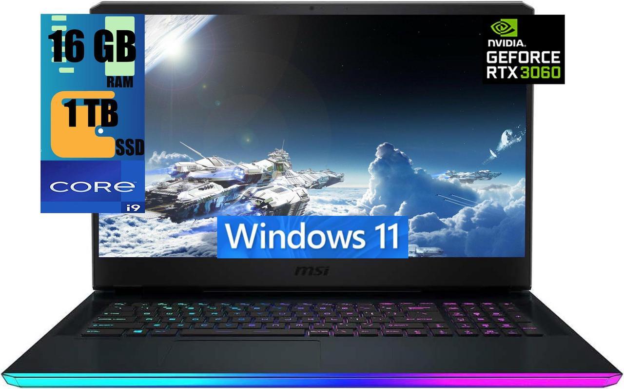 MSI Raider GE76 17 Gaming Laptop, 17.3" FHD 144Hz Display, Intel Core i9-12900H 14 cores Processor, NVIDIA GeForce RTX 3060 6GB Graphic, 16GB DDR5  1TB PCIe SSD, Thunderbolt 4, Windows 11