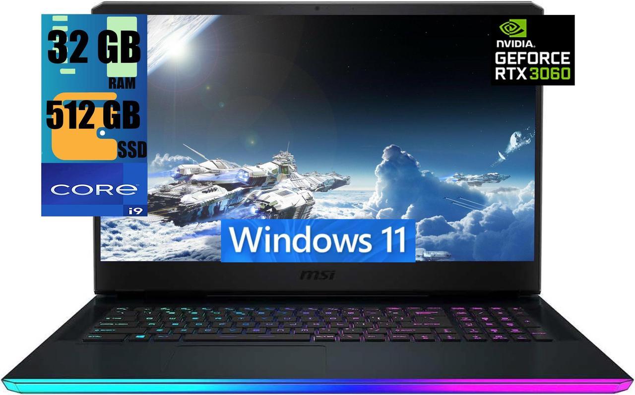 MSI Raider GE76 17 Gaming Laptop, 17.3" FHD 144Hz Display, Intel Core i9-12900H 14 cores Processor, NVIDIA GeForce RTX 3060 6GB Graphic, 32GB DDR5  512GB PCIe SSD, Thunderbolt 4, Windows 11