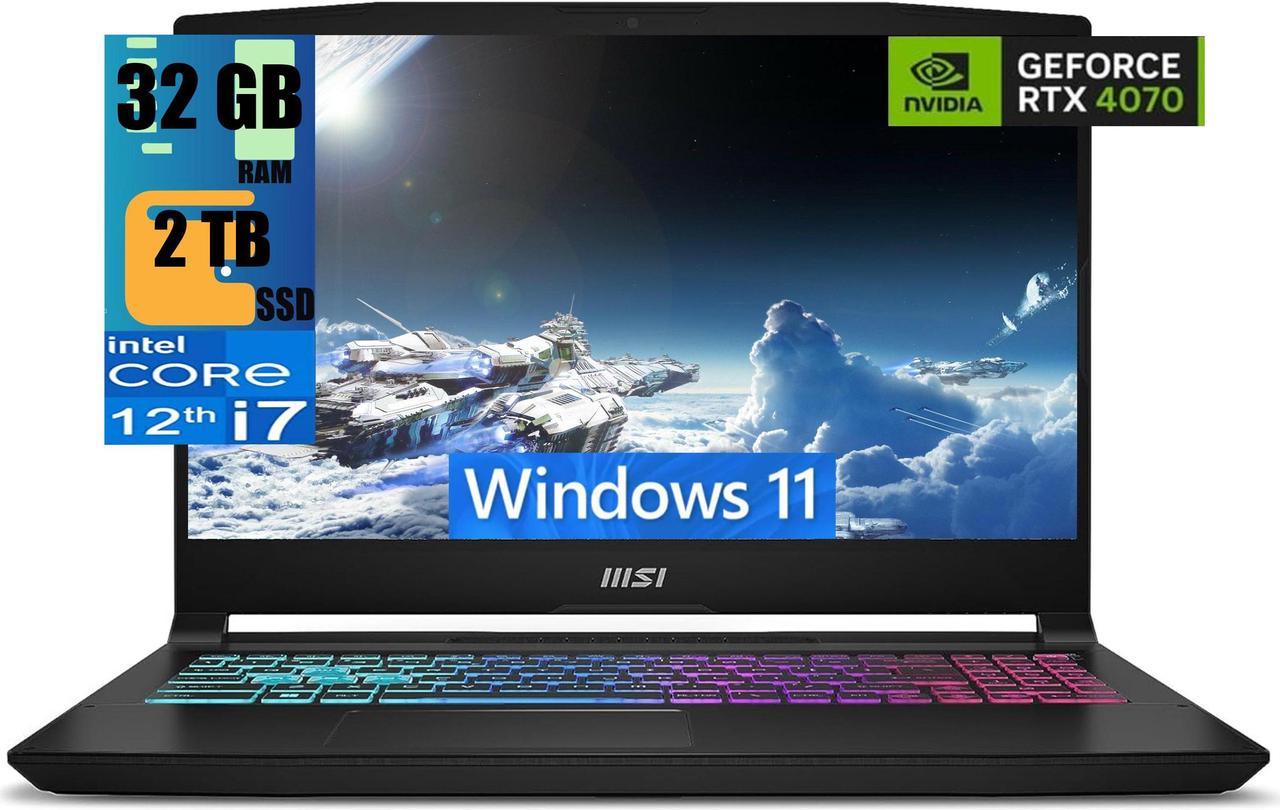 MSI Katana 15 Gaming Laptop, 15.6" 144 Hz Display, Intel core i7-12650H 10 Cores Processor, NVIDIA GeForce RTX 4070 8GB GDDR6, 32GB DDR5  2TB PCIe SSD, 4 Zone backlight RGB, Windows 11