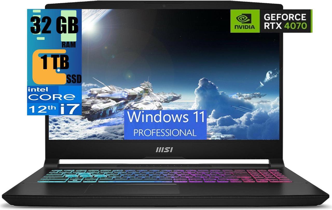 MSI Katana 15 Gaming Laptop, 15.6" 144 Hz Display, Intel core i7-12650H 10 Cores Processor, NVIDIA GeForce RTX 4070 8GB GDDR6, 32GB DDR5  1TB PCIe SSD, 4 Zone backlight RGB, Windows 11 Pro