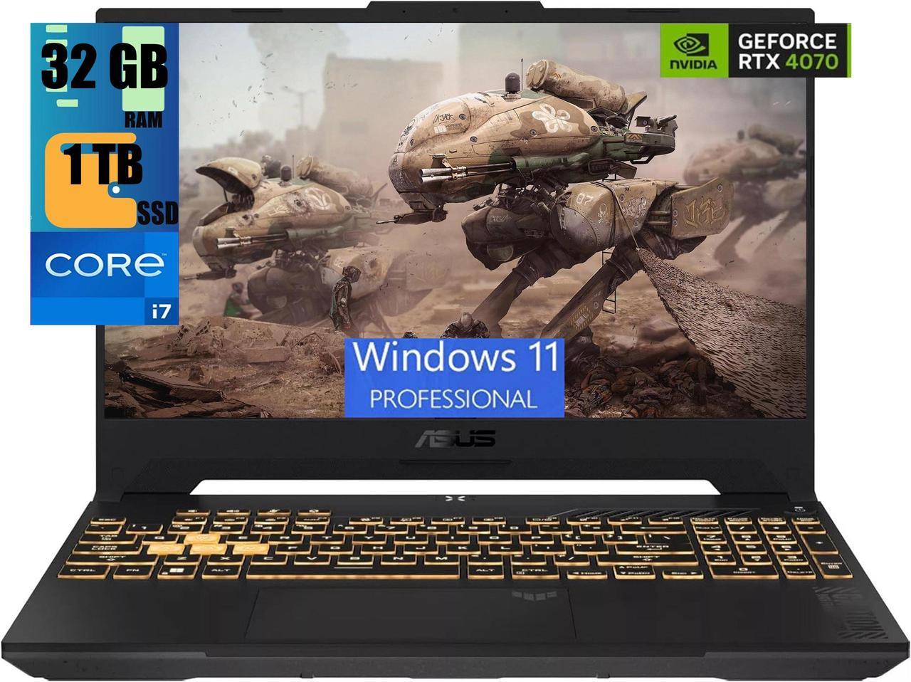 ASUS TUF F15 Gaming Laptop, 15.6" FHD 144Hz Display, Intel Core i7-12700H 14 cores Processor, NVIDIA GeForce RTX 4070 8GB GDDR6, 32GB DDR5  1TB PCIe SSD, WiFi 6, Bluetooth5.2, Windows 11 Pro