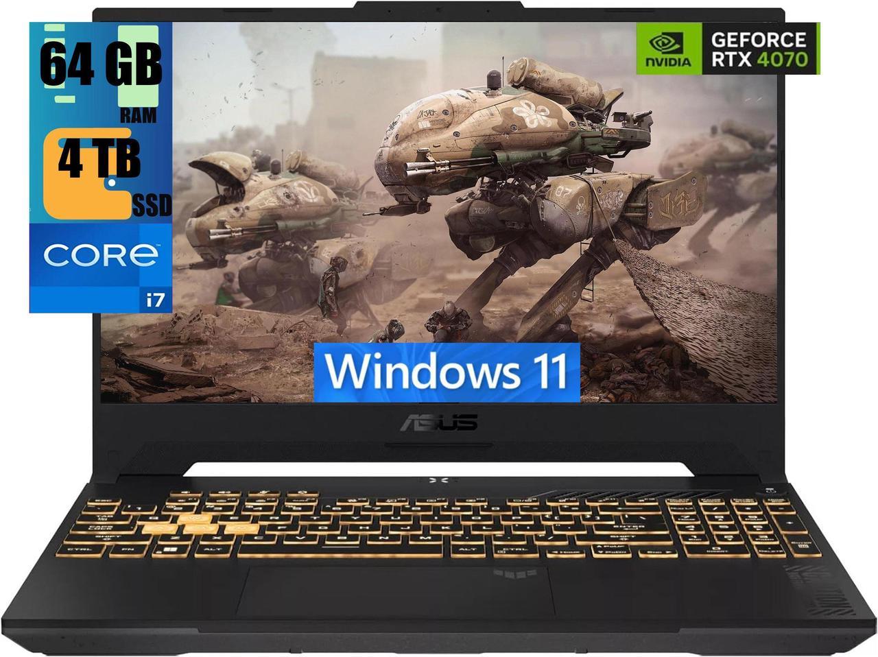 ASUS TUF F15 Gaming Laptop, 15.6" FHD 144Hz Display, Intel Core i7-13620H 10-Core Processor, NVIDIA GeForce RTX 4070 8GB GDDR6, 64GB DDR5  4TB PCIe SSD, Thunderbolt4 USB-C, Windows 11