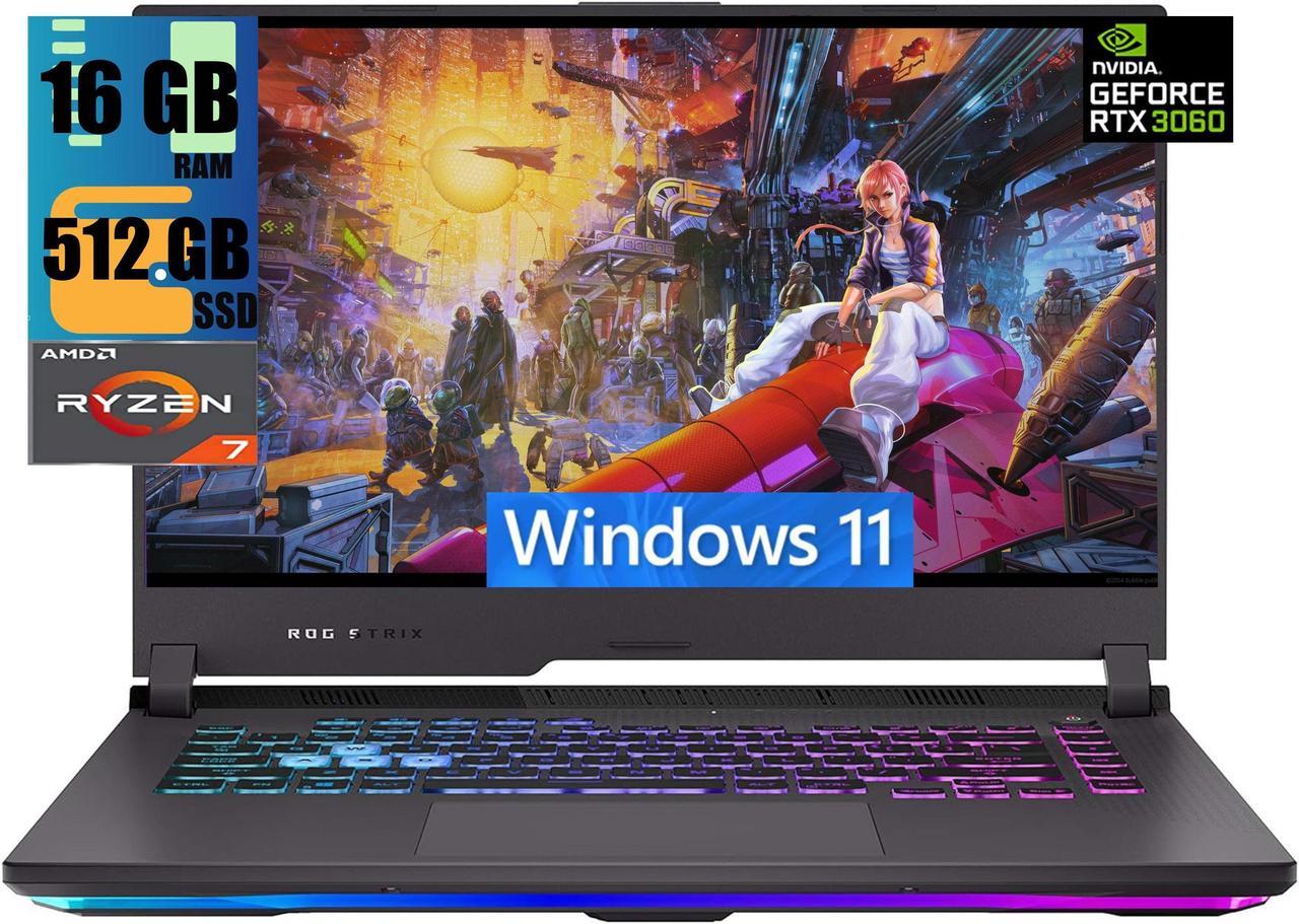 ASUS ROG Strix G15 Gaming Laptop, 15.6" WQHD IPS 165Hz Display, AMD Ryzen 7 6800H Octa-core Processor, NVIDIA GeForce RTX 3060 6 GB GDDR6, 16GB DDR5  512GB PCIe SSD, RGB Backlit, Windows 11