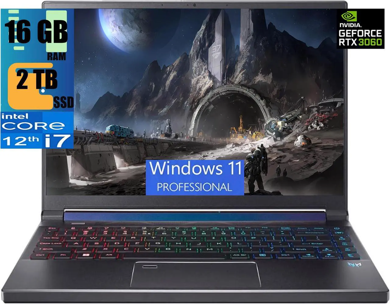Main image of Acer Predator Triton 300 SE 14 Gaming Laptop, 14" FHD+ IPS 165Hz Display, Intel 14-Core i7-12700H Processor, NVIDIA GeForce RTX 3060 6GB, 16GB  DDR4  2TB PCIe SSD, RGB Backlit, Windows 11 Pro