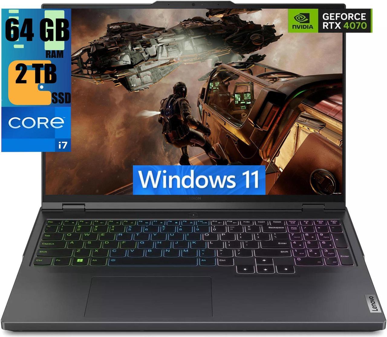 Lenovo Legion Pro 5 16 Gaming Laptop, 16" 2560x1600 165Hz Display, Intel 20-Core i7-14700HX Processor, NVIDIA GeForce RTX 4070 8GB Graphics, 64GB DDR5  2TB PCIe SSD, RGB Backlit, Windows 11